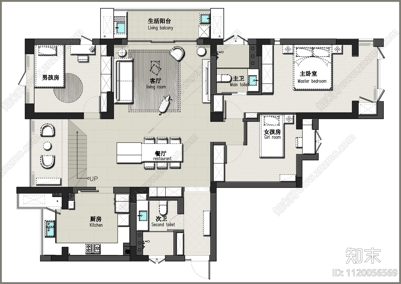 260㎡跃层别墅家装CAD施工图cad施工图下载【ID:1120056569】