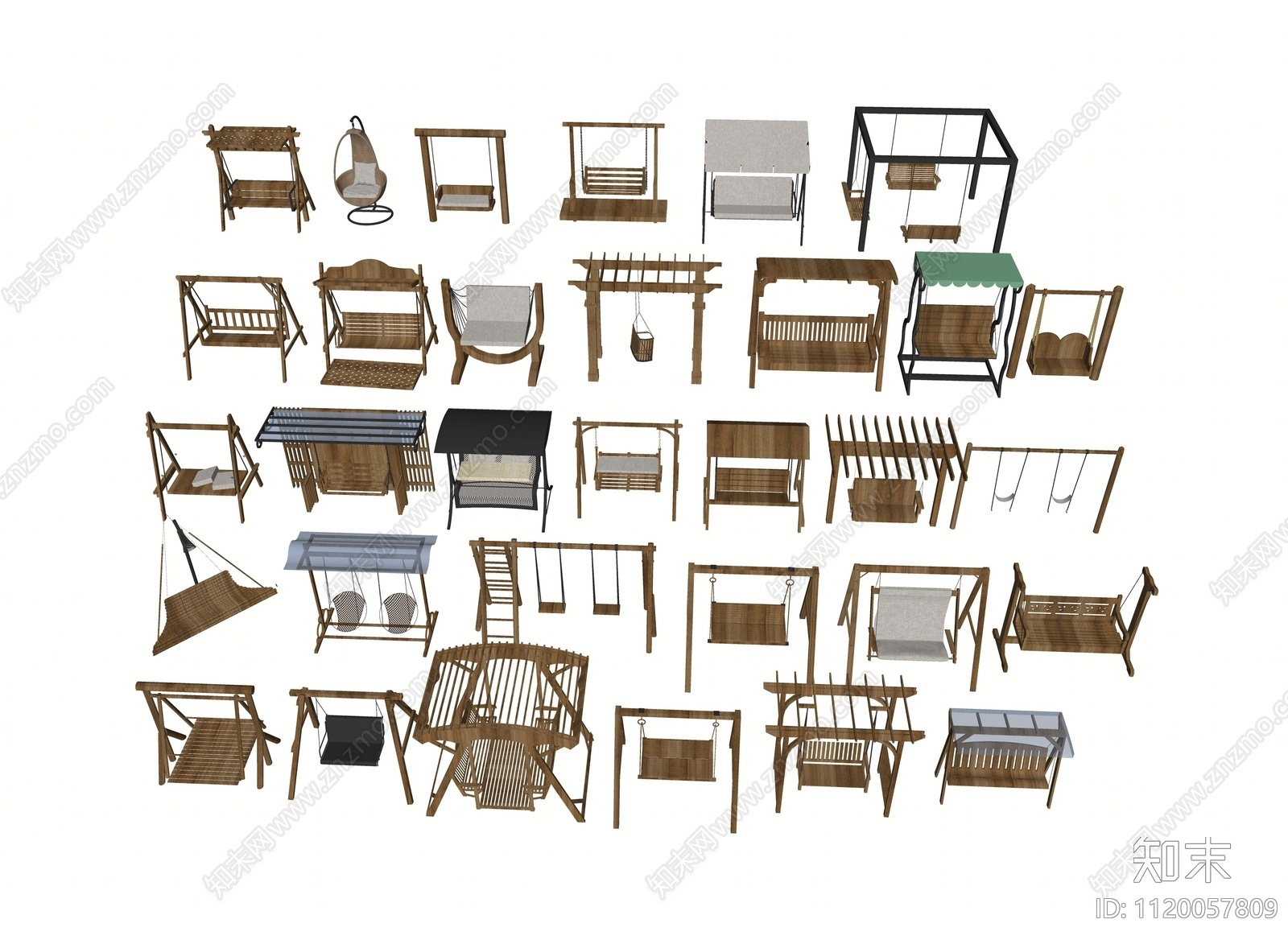 现代风格秋千SU模型下载【ID:1120057809】