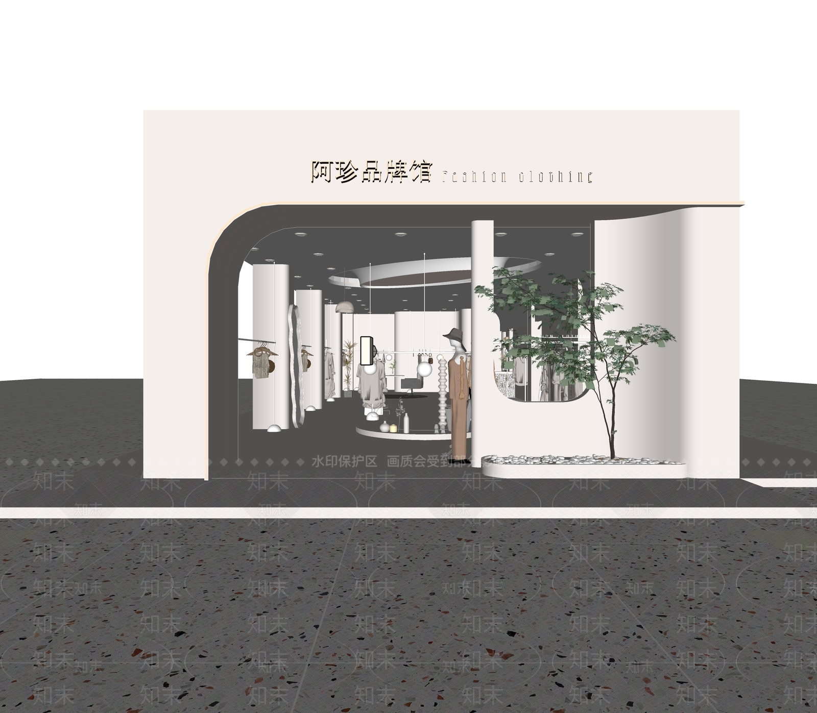 现代服装箱包店SU模型下载【ID:1120187574】