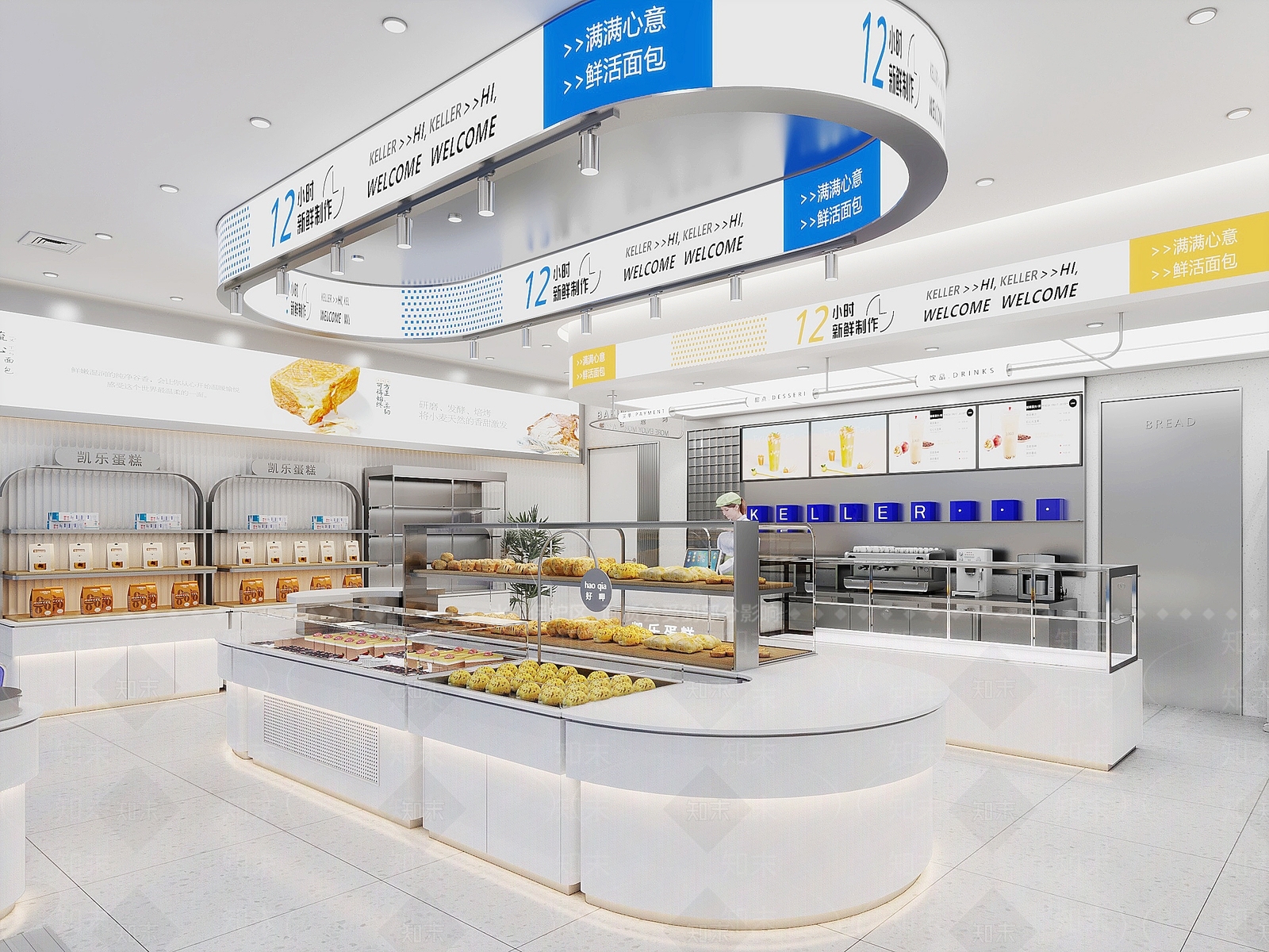 现代甜品面包店3D模型下载【ID:1120071278】