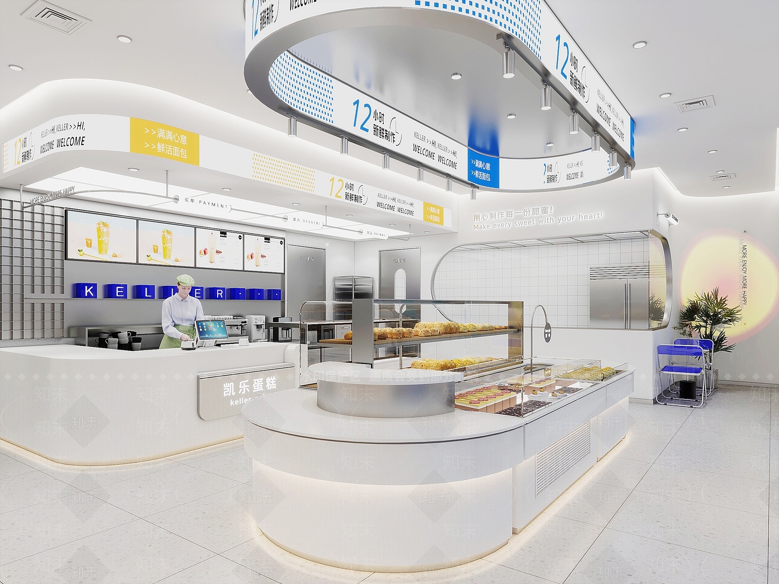 现代甜品面包店3D模型下载【ID:1120071278】