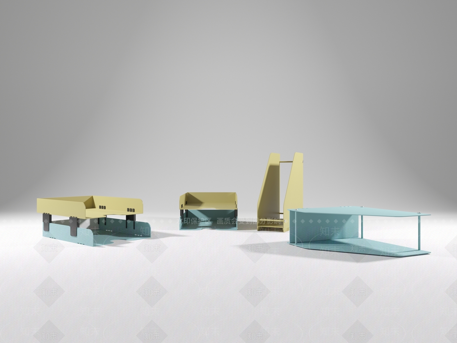 现代办公用品3D模型下载【ID:1120072971】