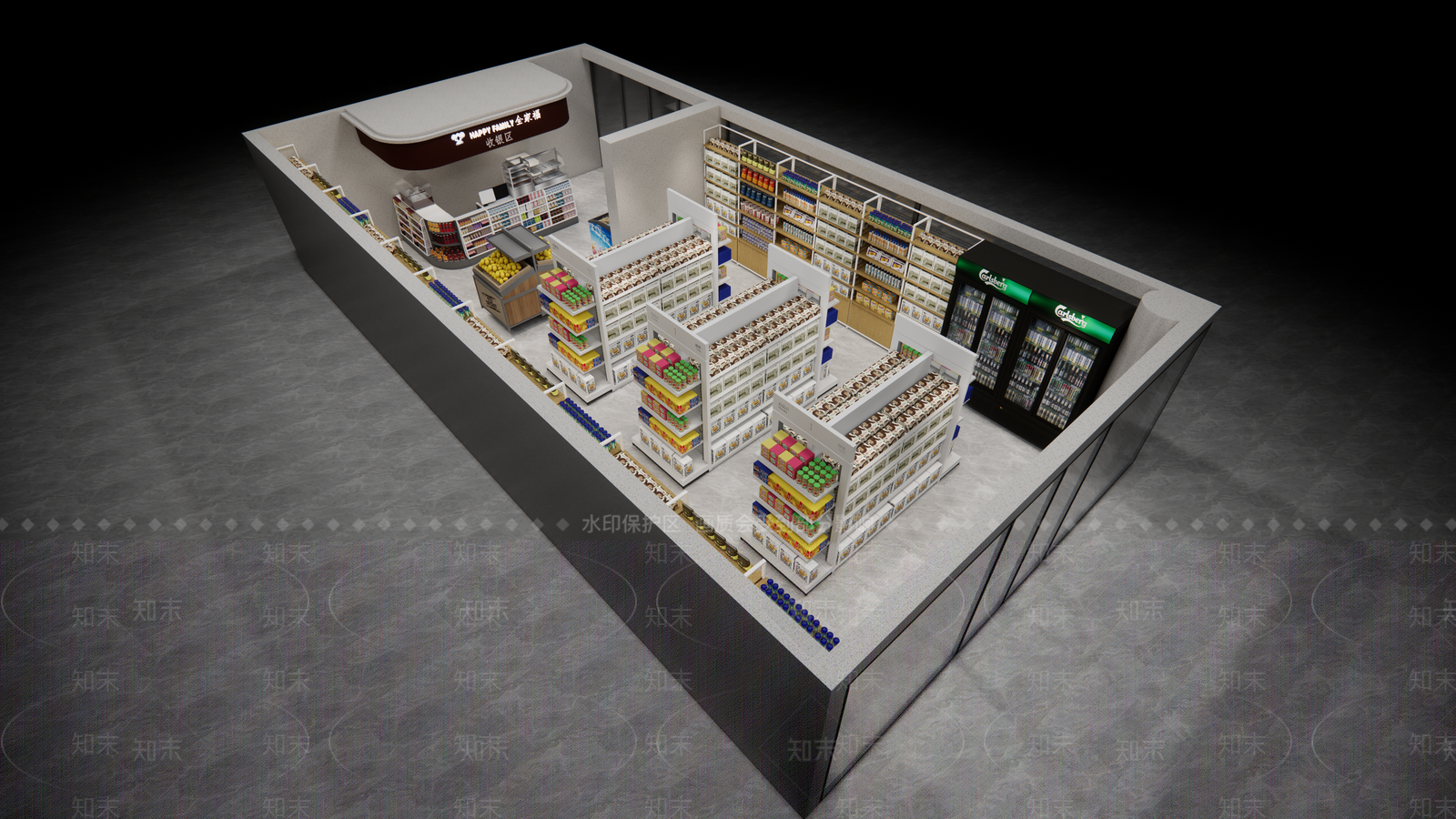 现代超市便利店SU模型下载【ID:1120078192】