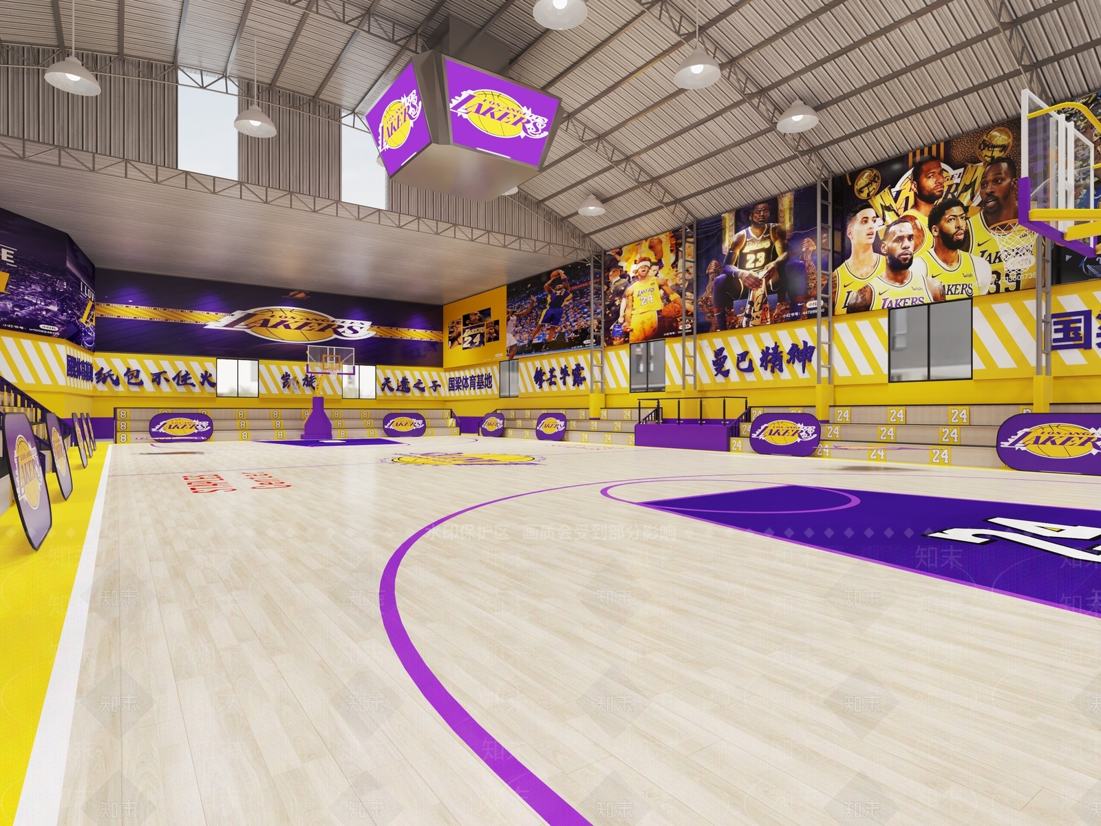 现代篮球场3D模型下载【ID:1120084027】