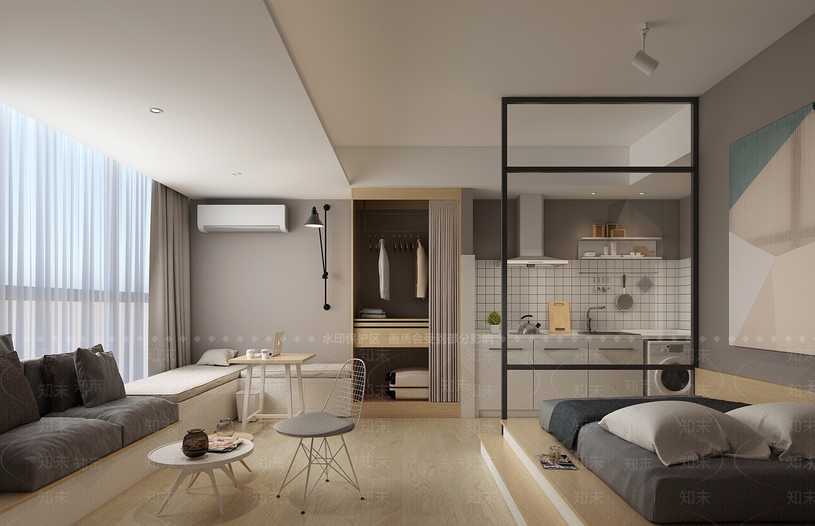 现代单身公寓3D模型下载【ID:1120085594】