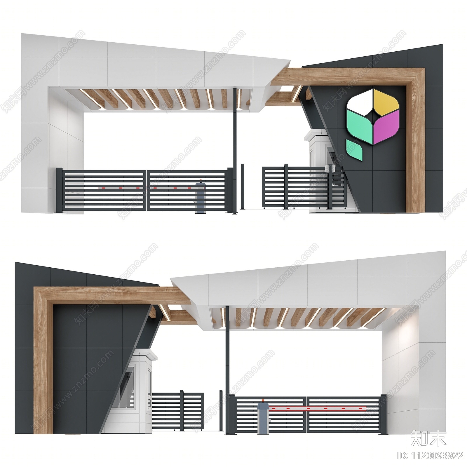 现代门房入口大门3D模型下载【ID:1120093922】