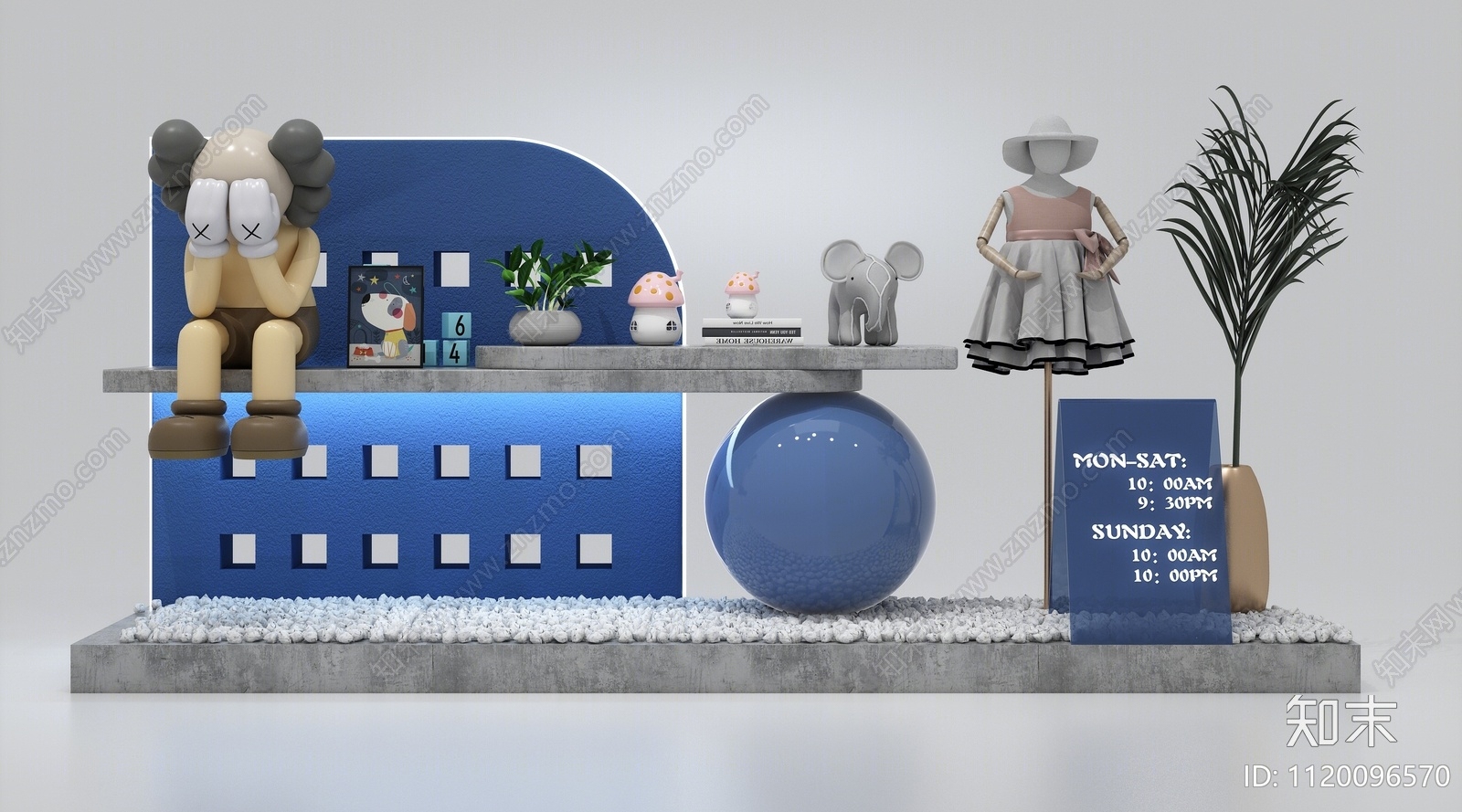 现代母婴店橱窗模型+免费3D模型下载+免费SU模型下载+炫云云模型网站