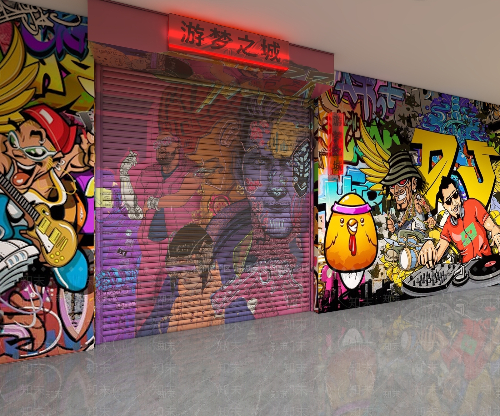 工业风卷闸门3D模型下载【ID:1120097608】