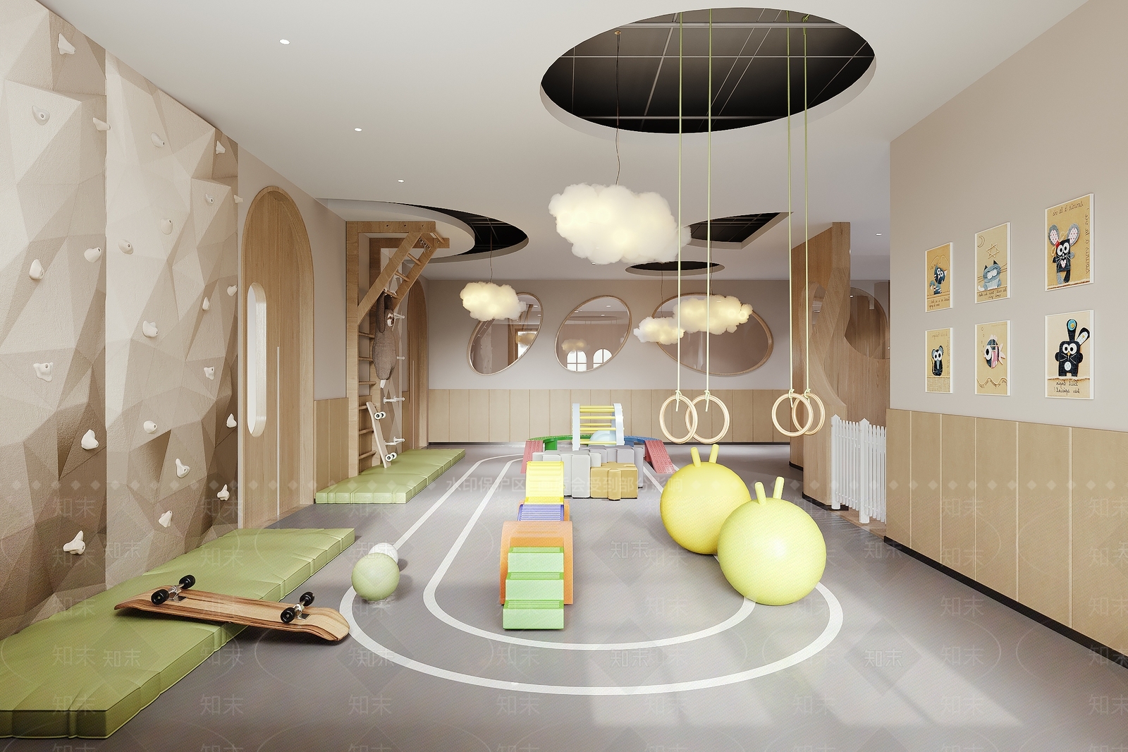 现代幼儿园大厅3D模型下载【ID:1120102707】