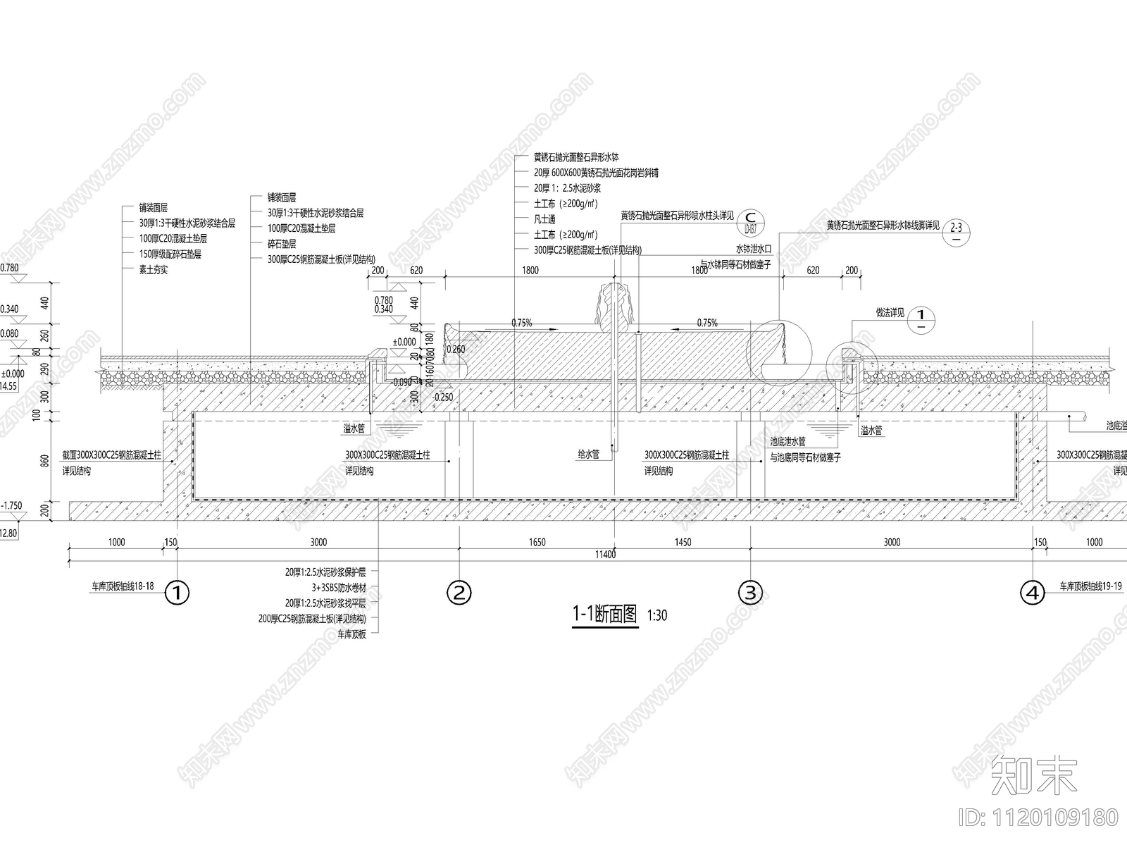 欧式古典特色水景花坛设计详图施工图下载【ID:1120109180】