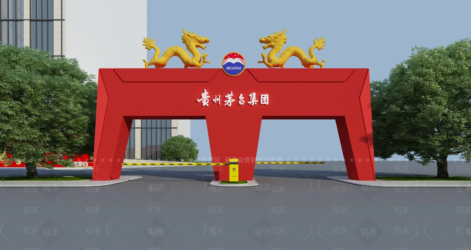 现代企业入口大门3D模型下载【ID:1120109479】