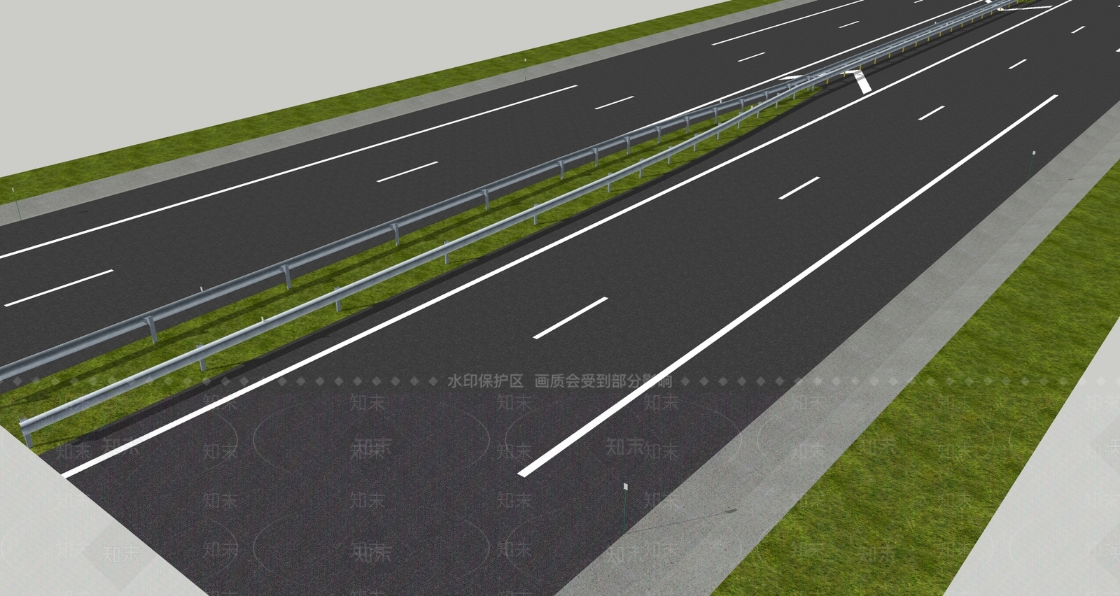 现代高速公路SU模型下载【ID:1120110362】