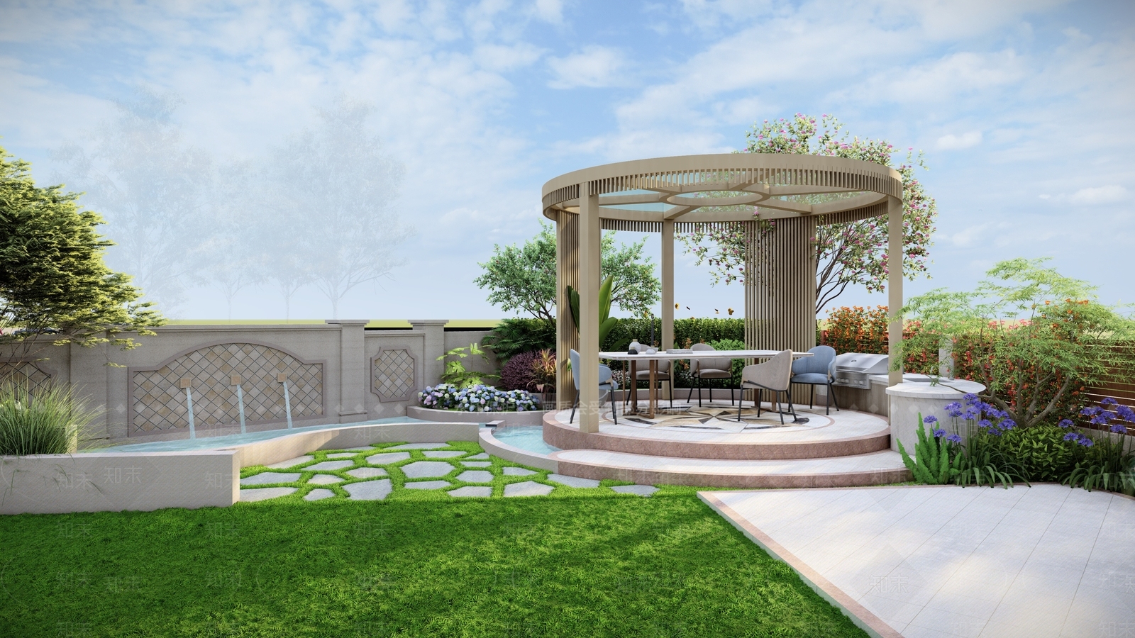 法式景观亭SU模型下载【ID:1120117333】