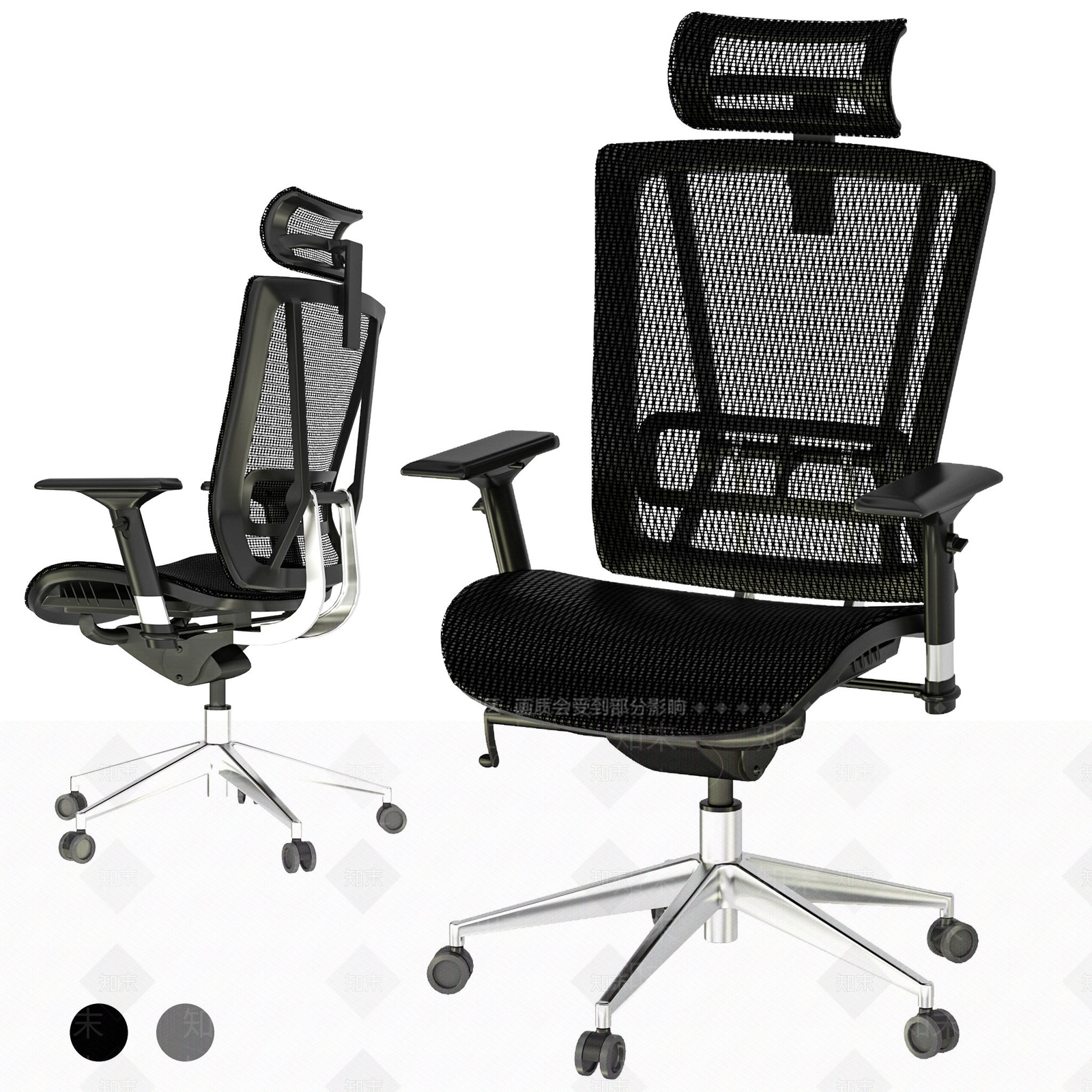 现代网格办公椅3D模型下载【ID:1120118648】