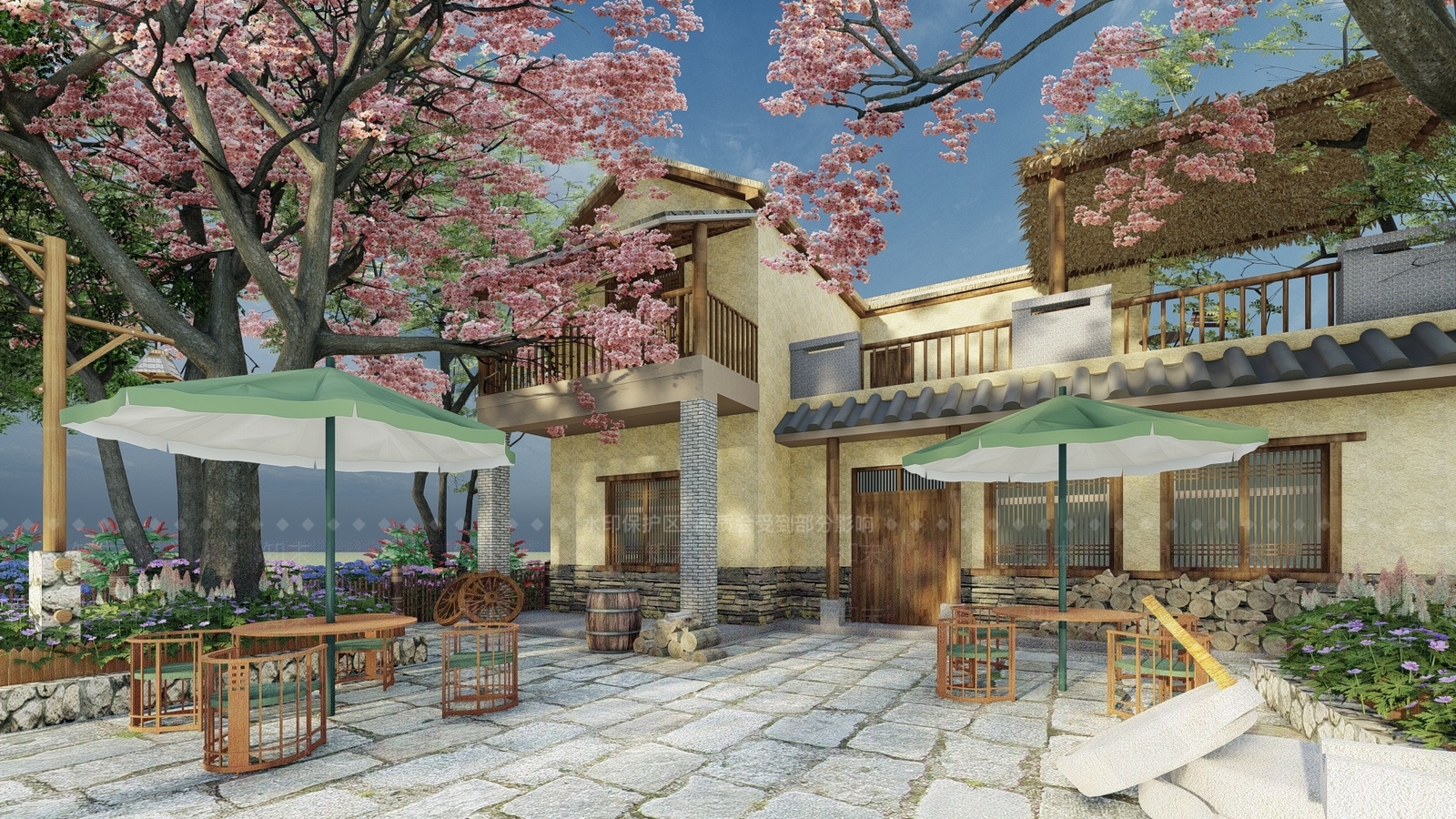 中式乡村民房SU模型下载【ID:1120118987】