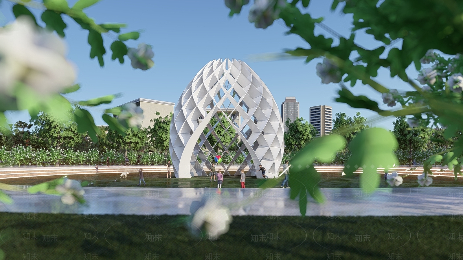 现代异形鸟笼廊架SU模型下载【ID:1120119277】