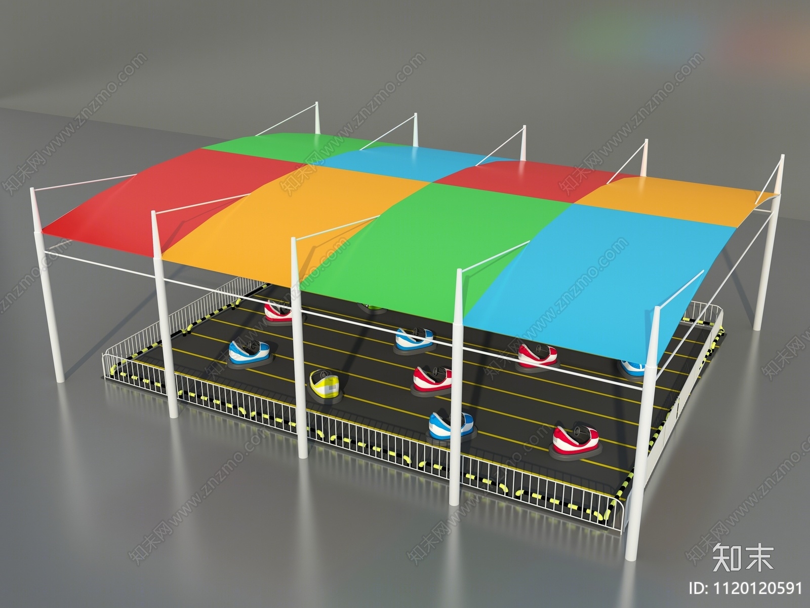 游乐设备碰碰车3D模型下载【ID:1120120591】
