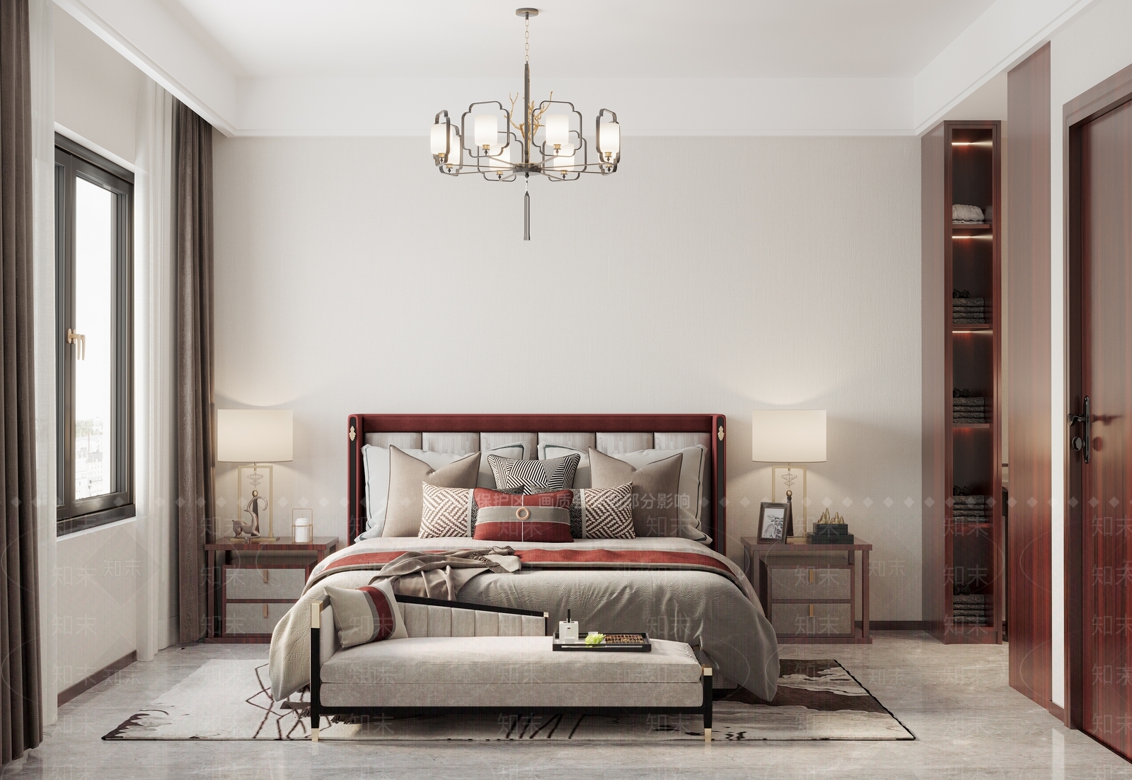 现代简单卧室3D模型下载【ID:1120122107】
