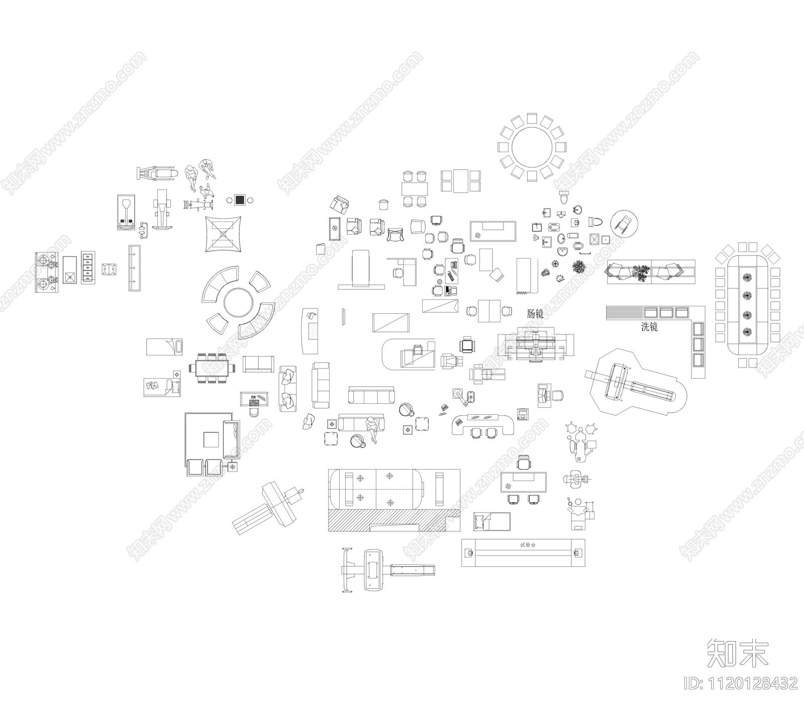 CAD医院专用cad施工图下载【ID:1120128432】