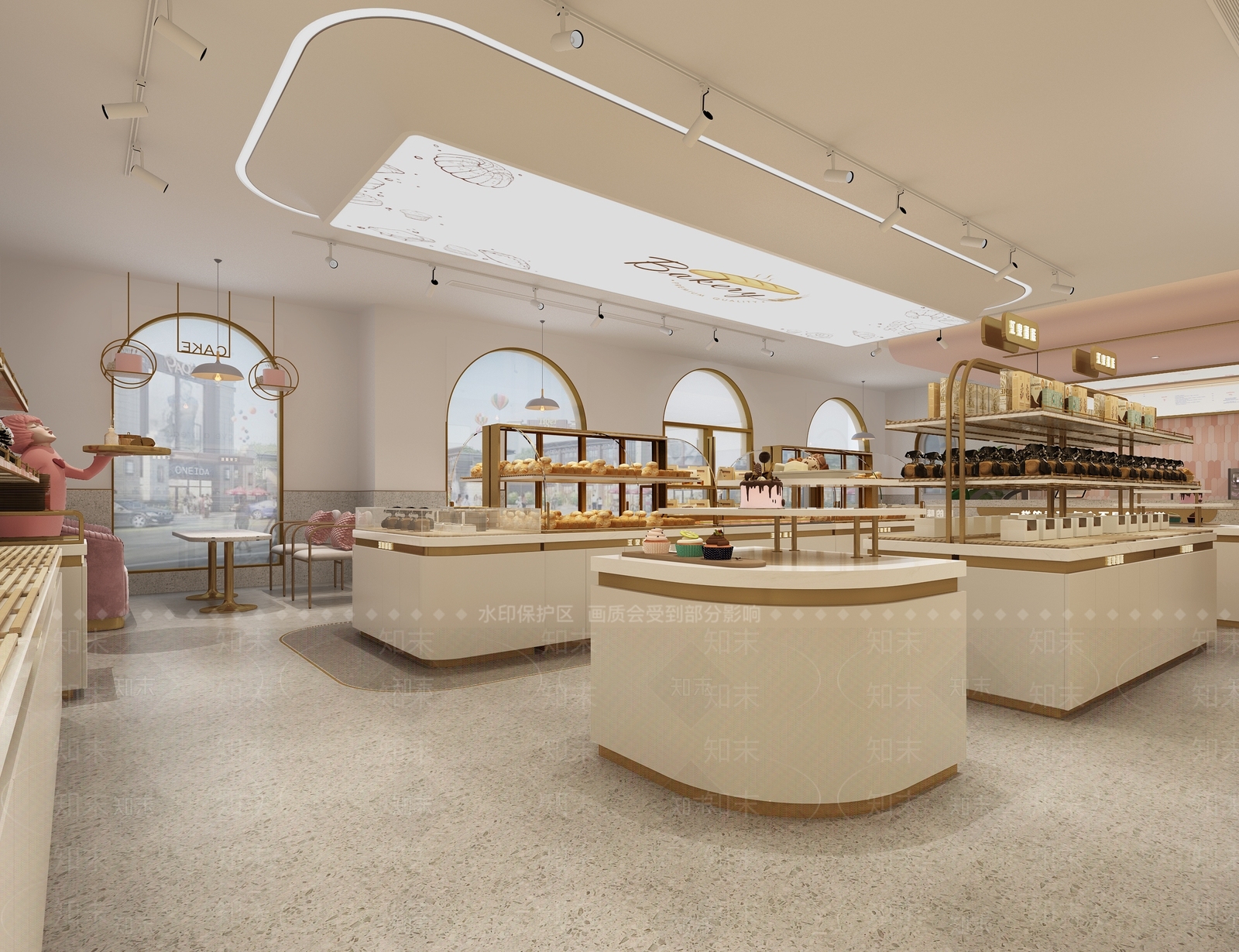 现代甜品面包店3D模型下载【ID:1120130349】