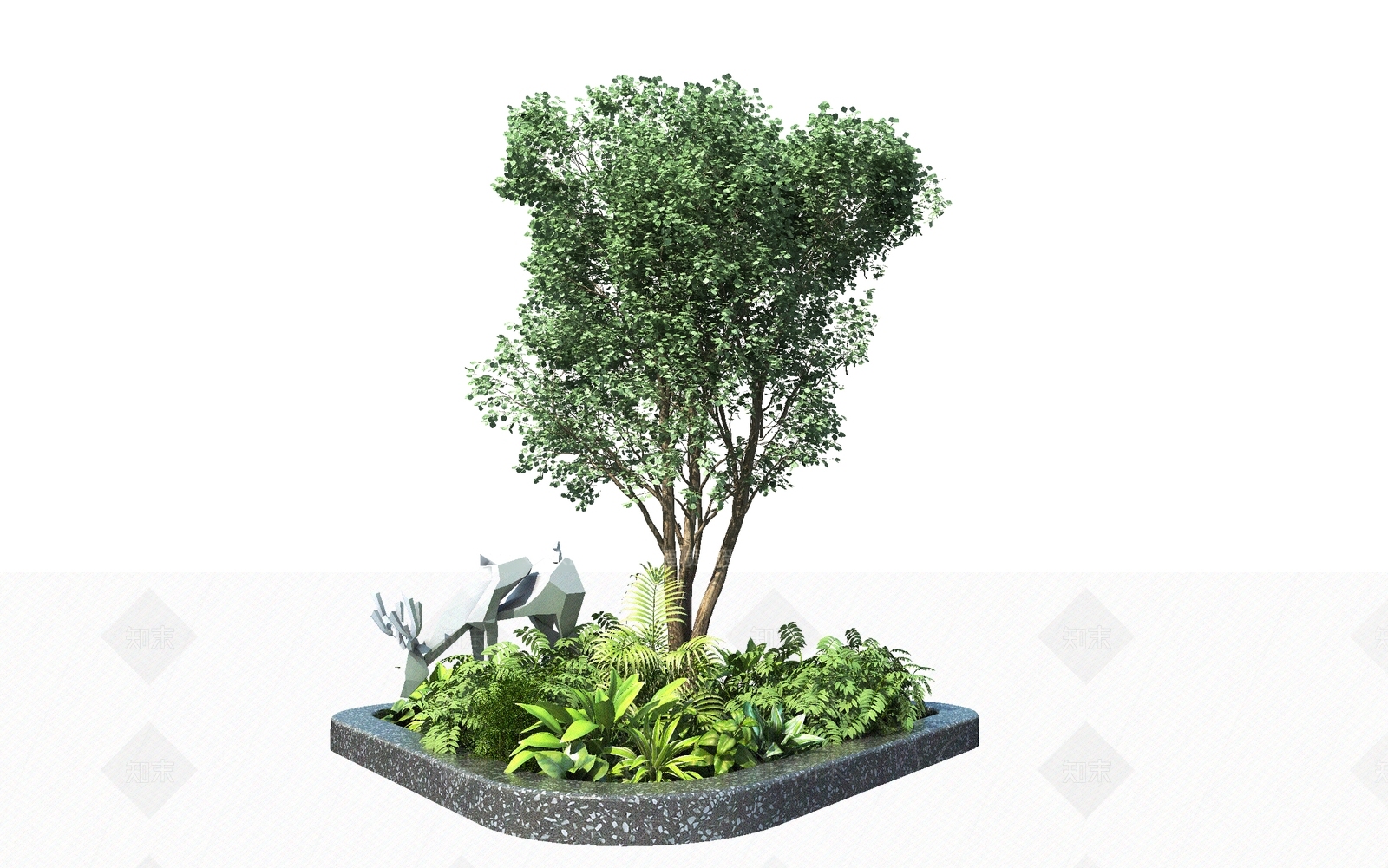 花坛3D模型下载【ID:1120147462】