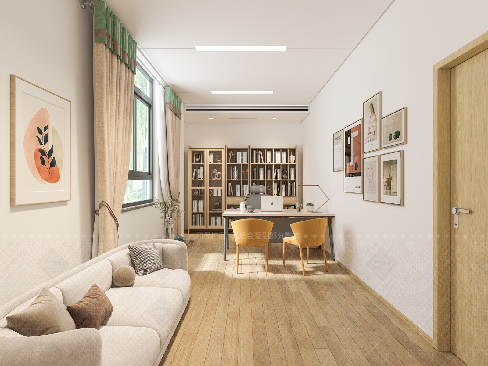 北欧经理办公室3D模型下载【ID:1120147521】