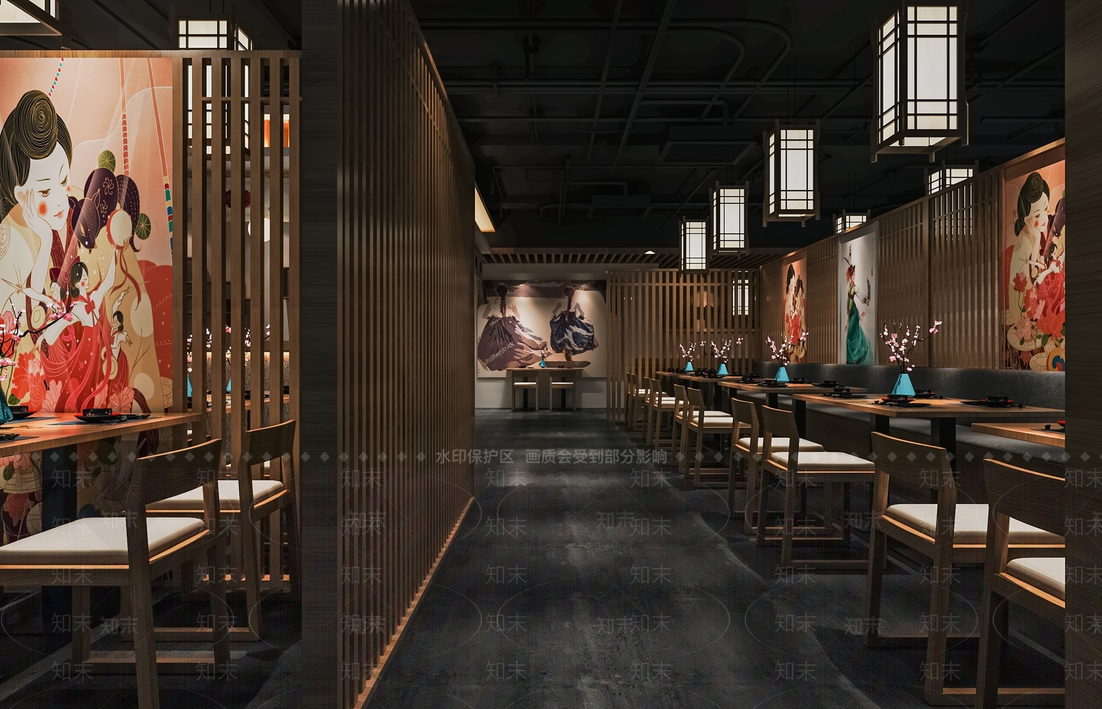 日式日料店SU模型下载【ID:1120149211】