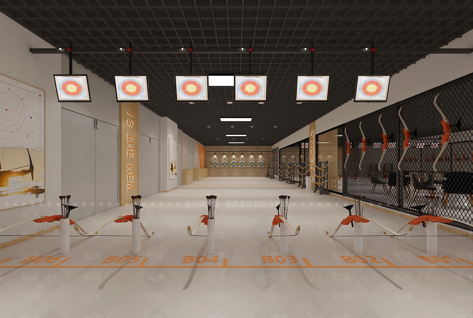 现代原木风射箭馆3D模型下载【ID:1120153856】