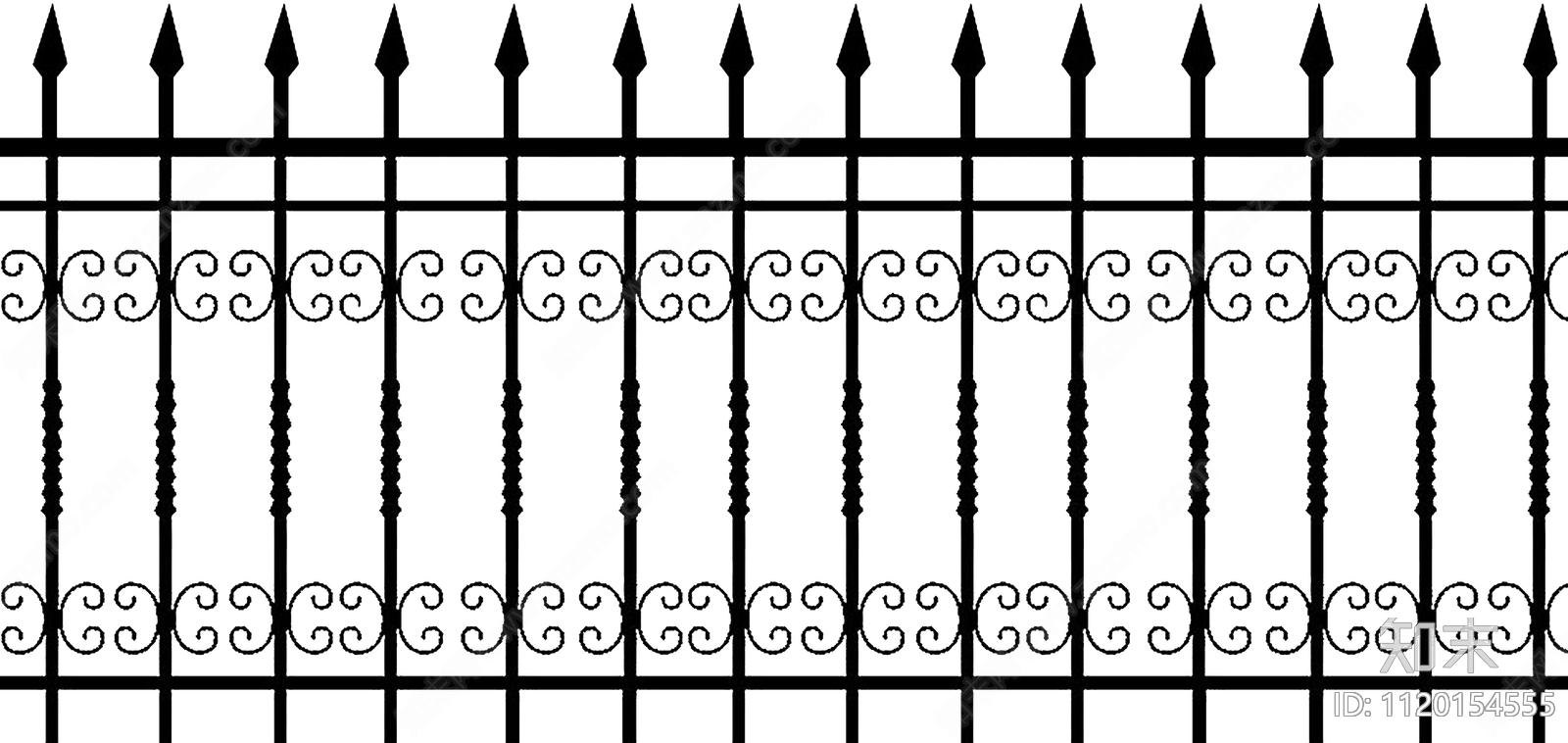 铁艺围墙栏杆png免扣贴图下载【ID:1120154555】