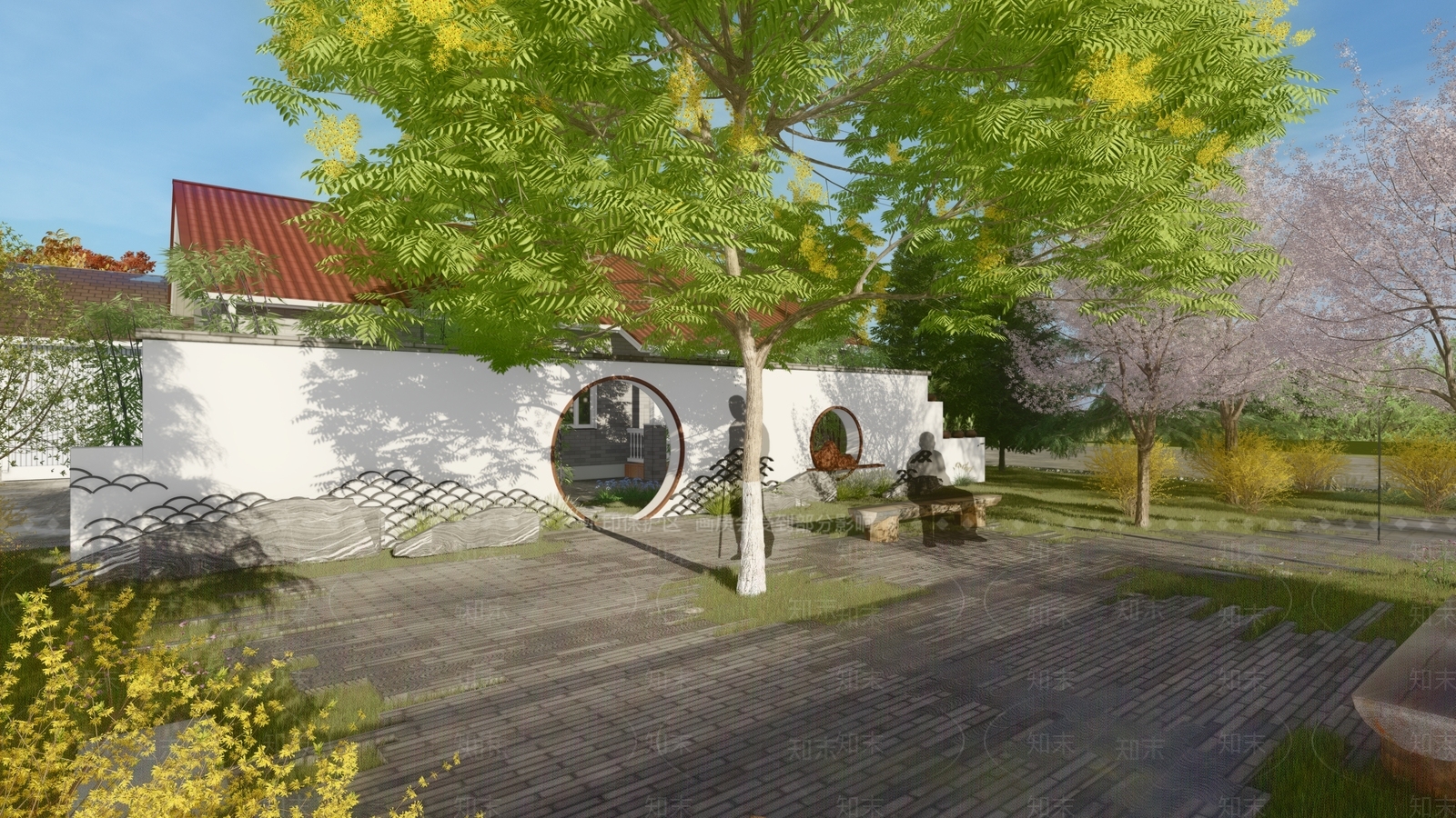 现代公园景观SU模型下载【ID:1120161379】