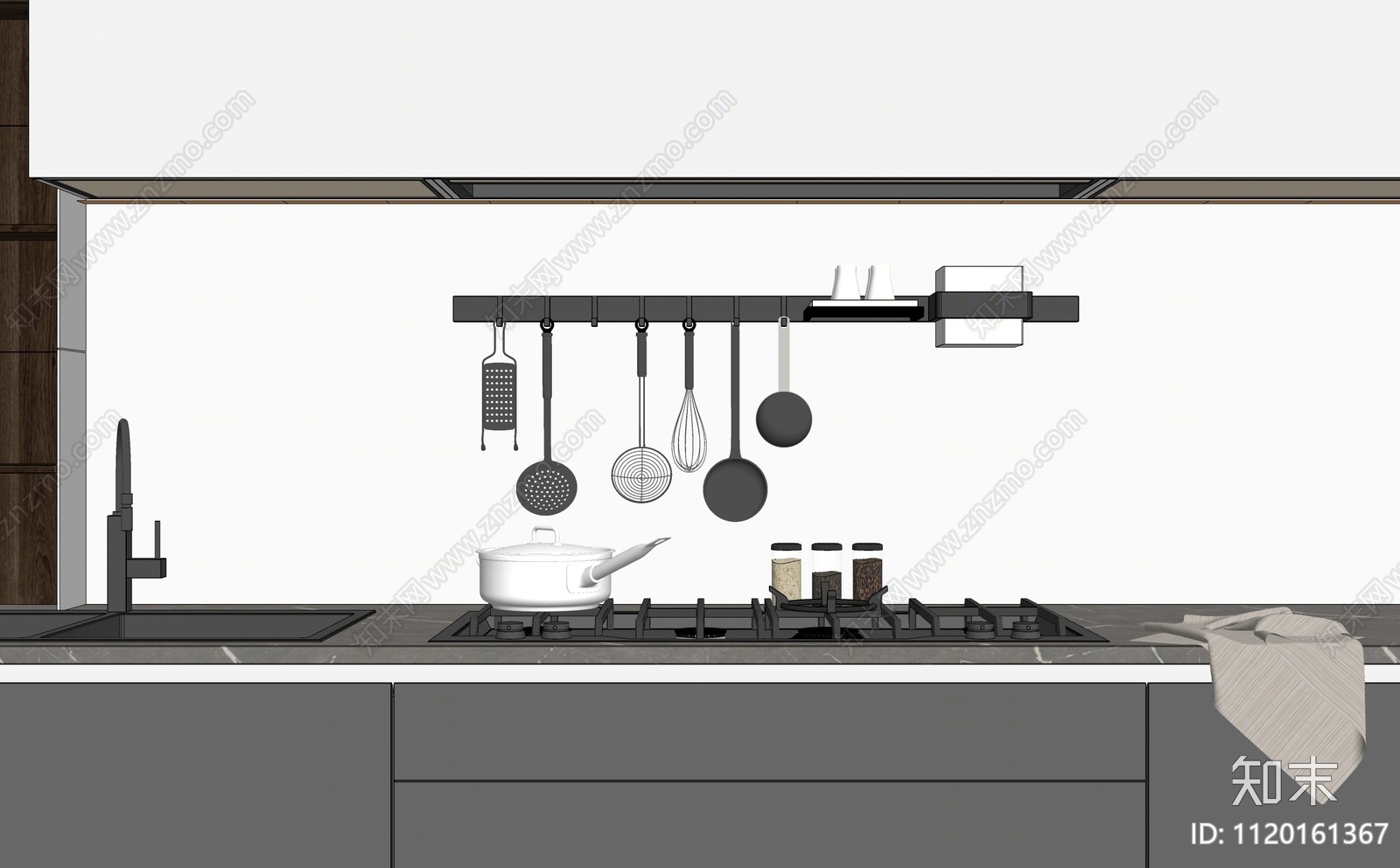 现代厨房台面SU模型下载【ID:1120161367】