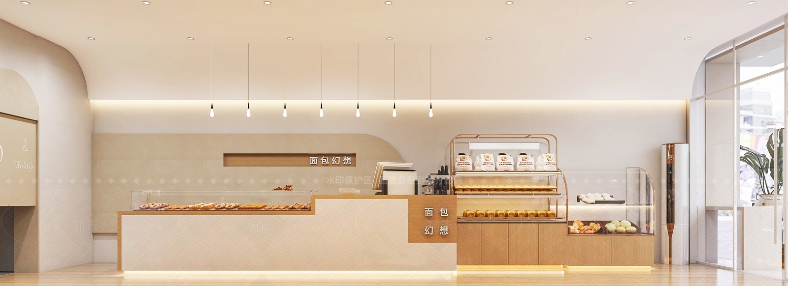 现代面包店3D模型下载【ID:1120162931】