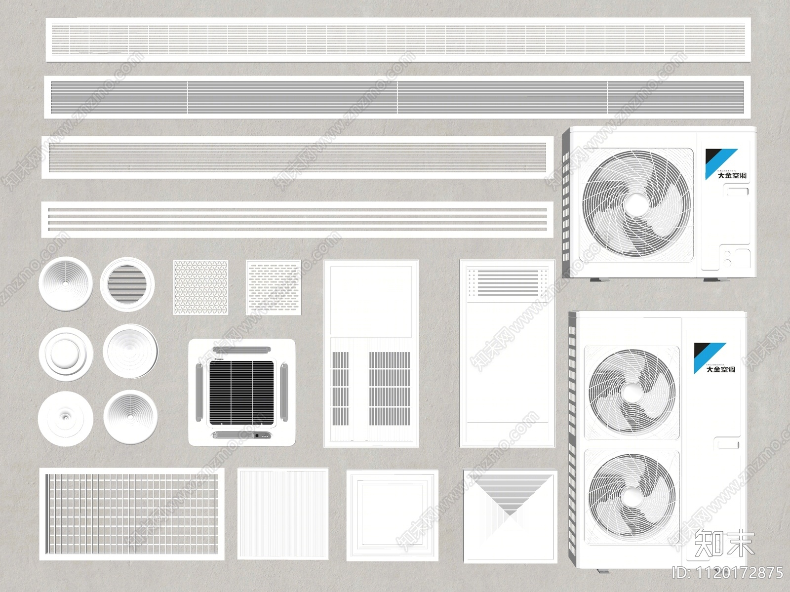 现代空调风口SU模型下载【ID:1120172875】