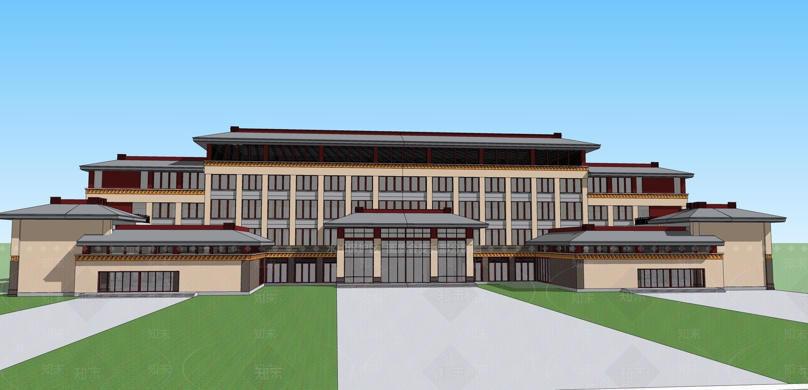 东南亚医疗建筑SU模型下载【ID:1120192698】