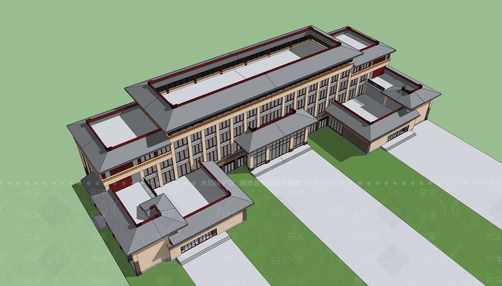 东南亚医疗建筑SU模型下载【ID:1120192698】