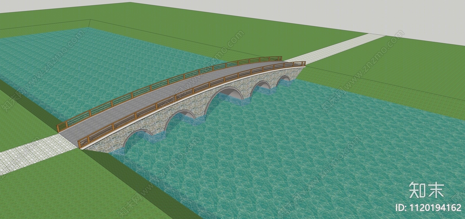 中式景观桥SU模型下载【ID:1120194162】