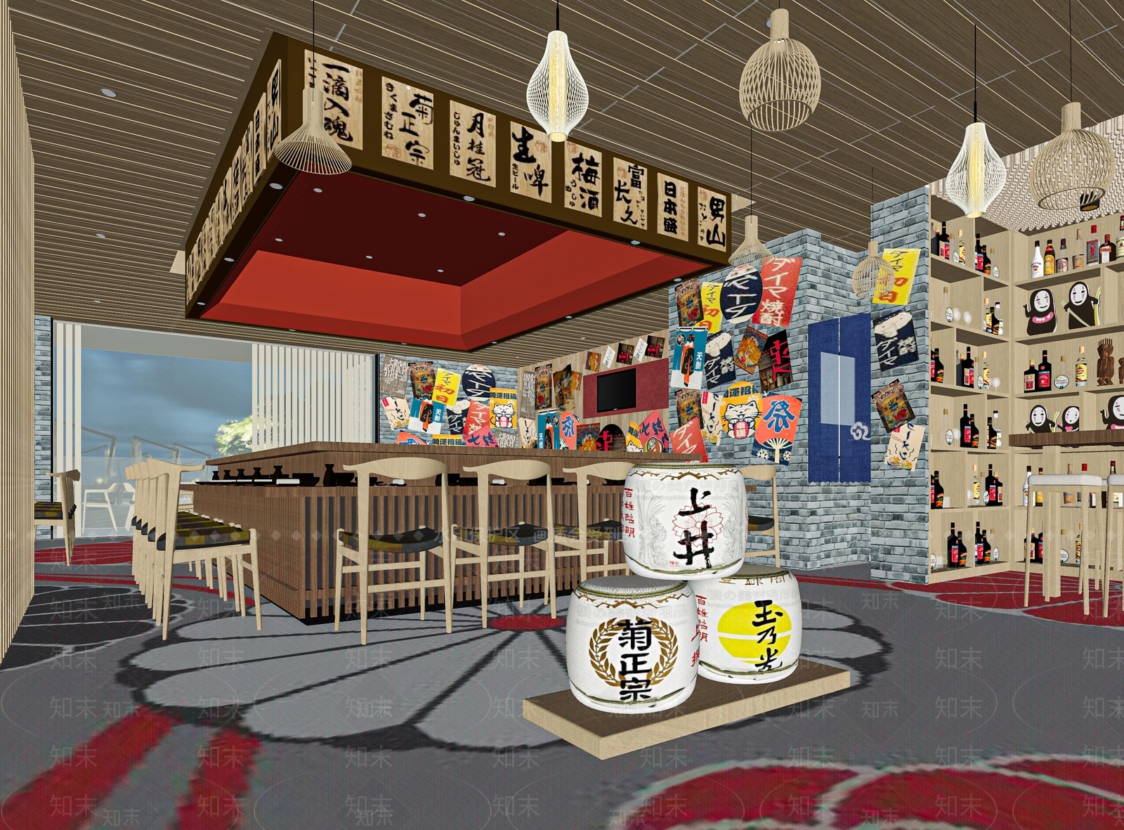 日式日料店SU模型下载【ID:1120204954】
