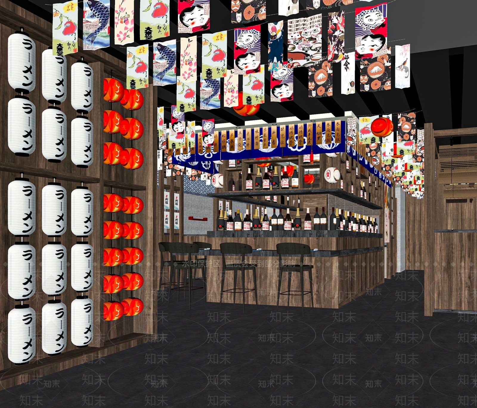 日式日料店SU模型下载【ID:1120205804】