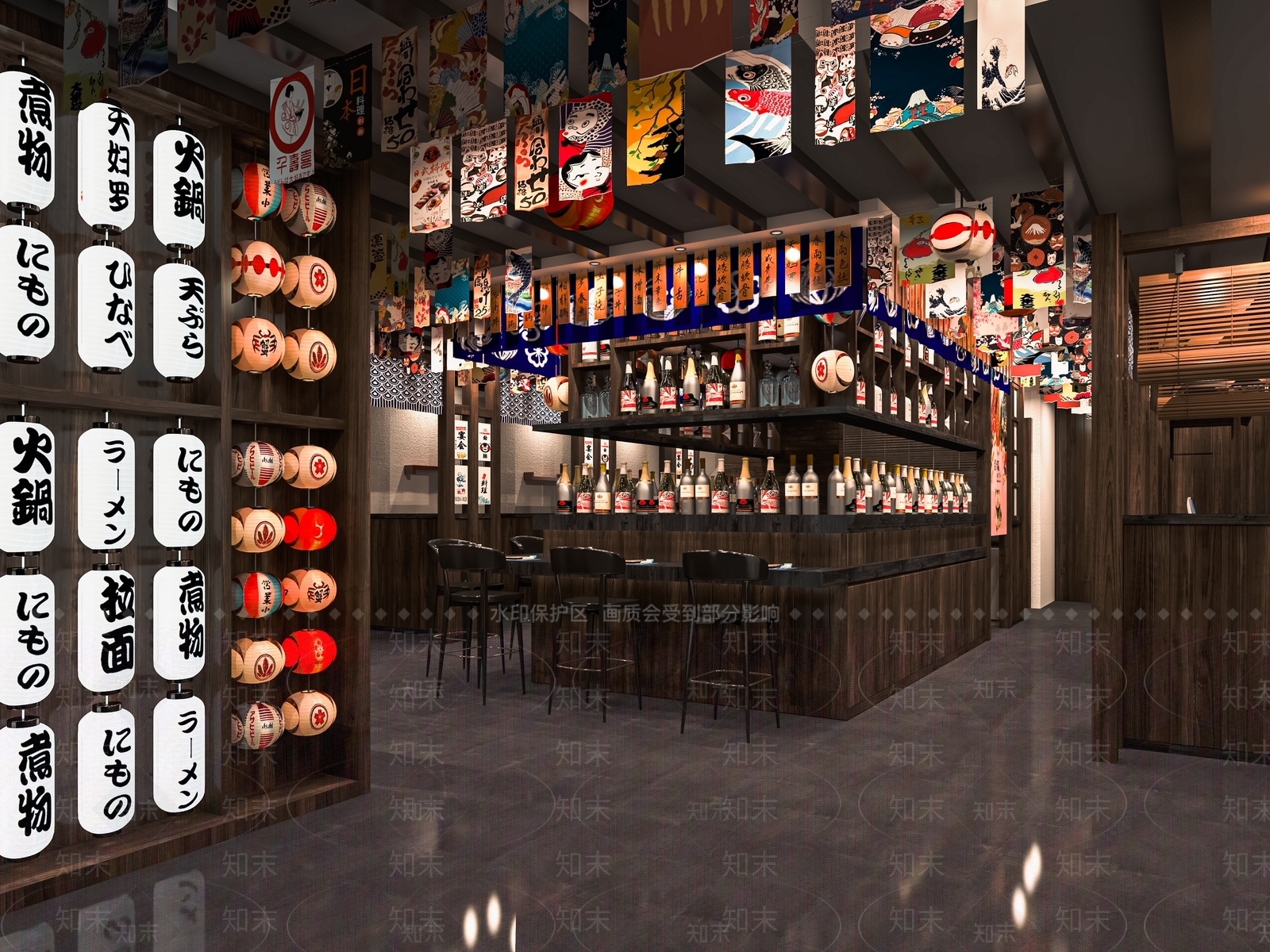 日式日料店SU模型下载【ID:1120205804】