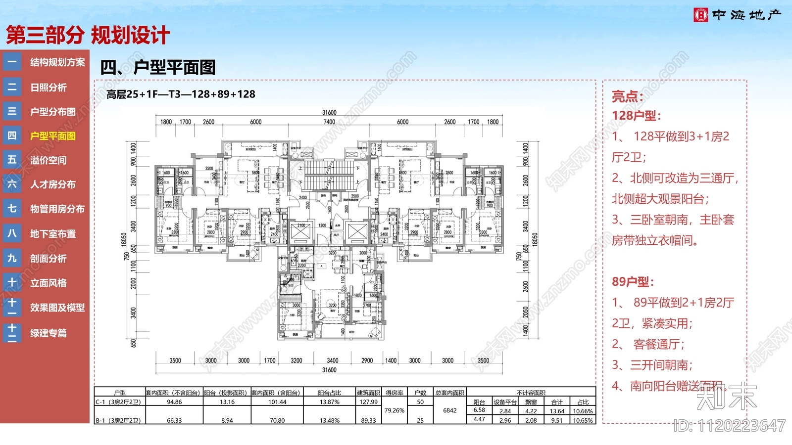 T3户型住宅平面图设计cad施工图下载【ID:1120223647】