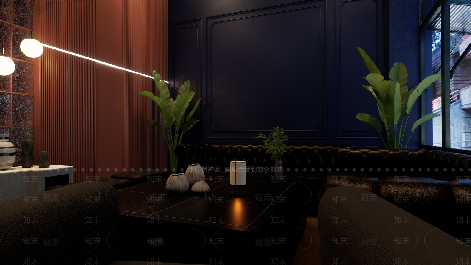 现代复古风格休闲酒吧SU模型下载【ID:1120329295】