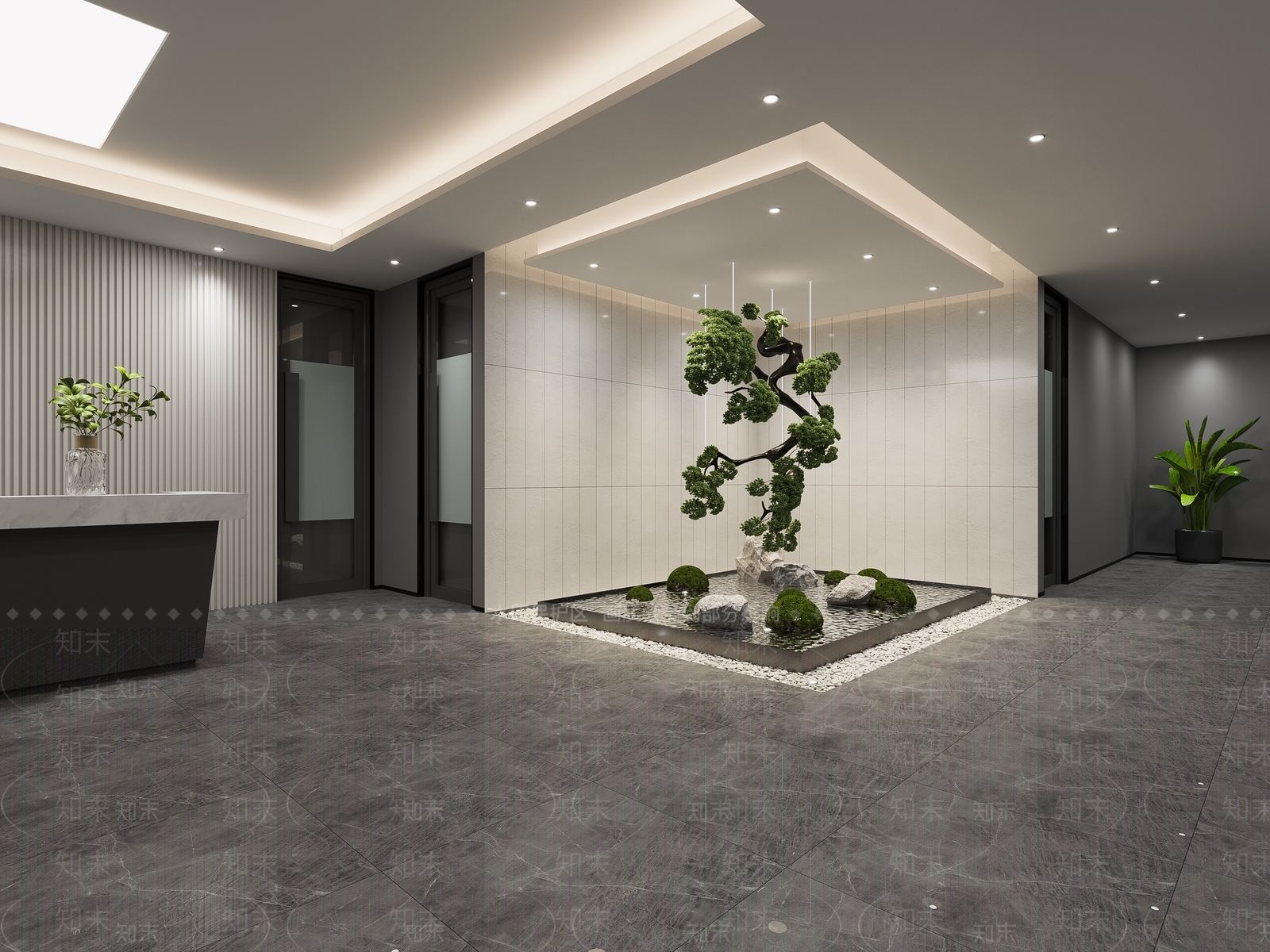 现代植物小品3D模型下载【ID:1120230950】