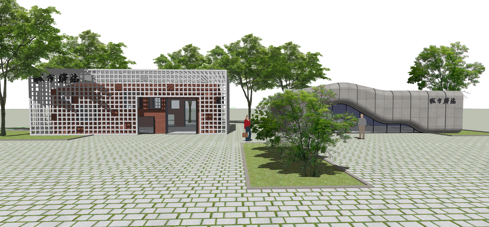 现代小公建SU模型下载【ID:1120235505】