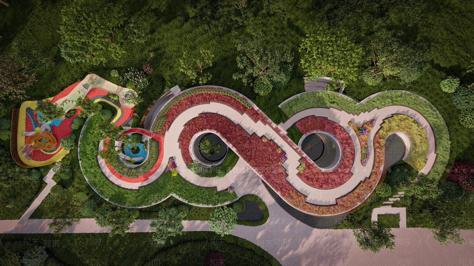 现代公园景观SU模型下载【ID:1120245167】
