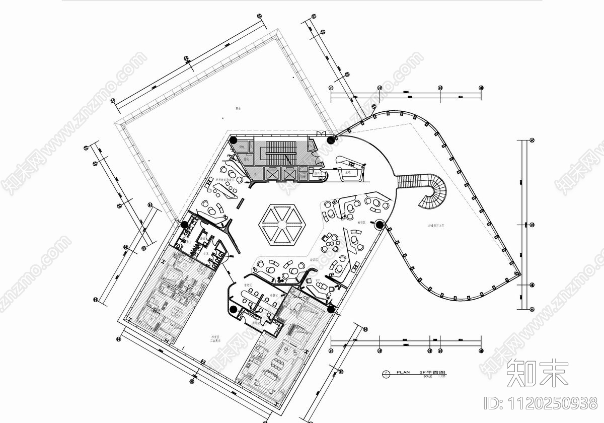 现代简约售楼中心设计施工图cad施工图下载【ID:1120250938】