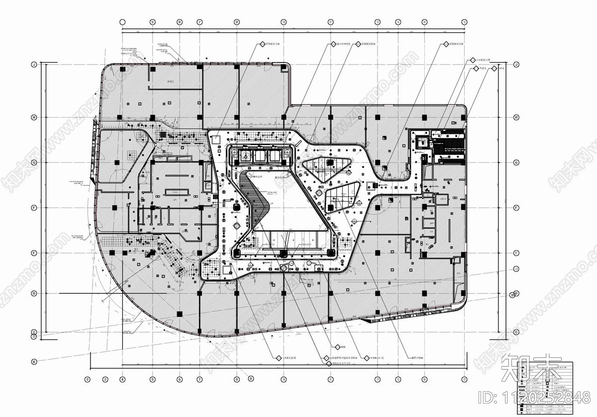 9层商场公区电梯厅CAD施工图施工图下载【ID:1120252848】