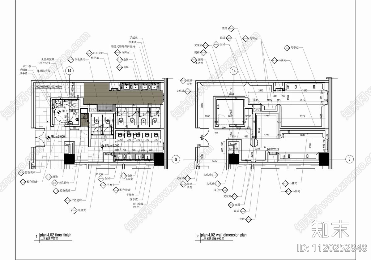 9层商场公区电梯厅CAD施工图施工图下载【ID:1120252848】