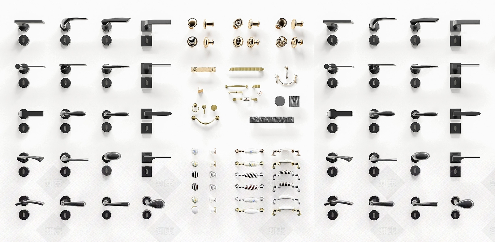 现代五金拉手SU模型下载【ID:1120268482】