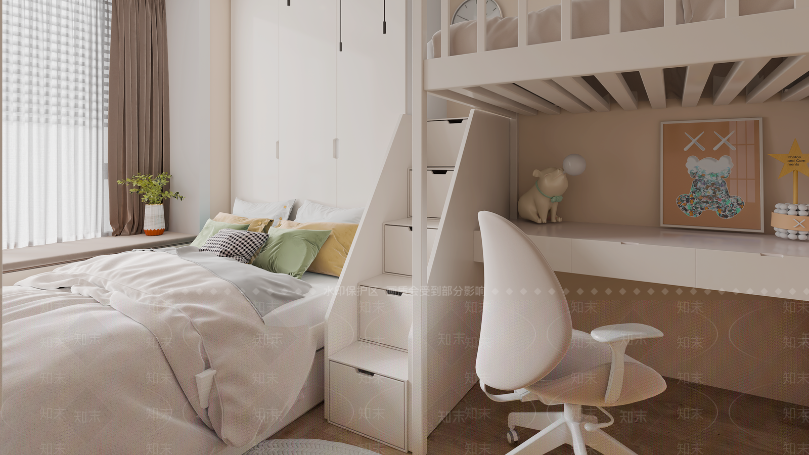 现代家居卧室3D模型下载【ID:1221900003】