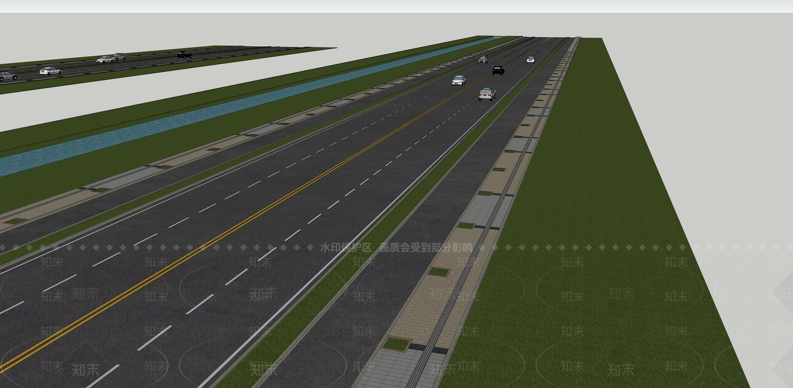 现代道路SU模型下载【ID:1120328354】